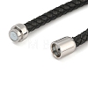 Black Braided Leather Cord Bracelet Making MAK-F037-01P-3