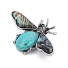 Natural Turquoise Brooches PW-WG70409-08-1