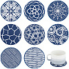 8Pcs 8 Style Silicone Cup Mats AJEW-CP0001-77-1