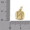 Rack Plating Brass Micro Pave CLear Cubic Zirconia Charms KK-E110-14G-N-3