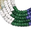 Natural Flower Amazonite & Dyed White Jade & Tiger Eye & Howlite & Quartz Crystal & Synthetic Turquoise Beads Strands G-Z135-C06-5