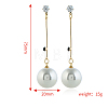 Iron with Imitation Pearl Round Dangle Stud Earrings and Cuff Rings Set YS4776-1-8