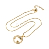 Brass Pave Cubic Zirconia Ring with Star & Moon Pendant Necklaces for Women NJEW-S429-02G-03-2