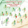 20Pcs 5 Colors Glass Pendants PALLOY-SZ00066-2