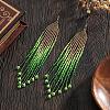 Bohemian Handmade Glass Seed Beads Tassel Dangle Earrings KU8026-2