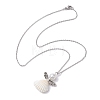 Angel Alloy and Spiral Shell Pendant Necklaces NJEW-JN04841-5