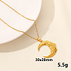 Stainless Steel Flower Crescent Moon Pendant Punk Hip-hop Necklaces Jewelry Accessories PU7572-2-1