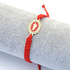 Religion Alloy Rhinestone and Enamel Link Bracelets FS-WG5574D-08-1