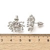 Brass Micro Pave Clear Cubic Zirconia Stud Earrings LS-EJEW-A121-06P-3
