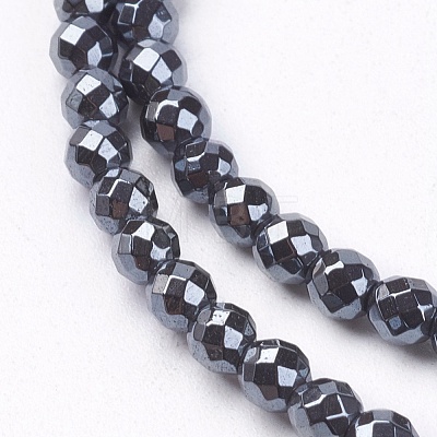 Non-magnetic Synthetic Hematite Beads Strands G-S086-3mm-1