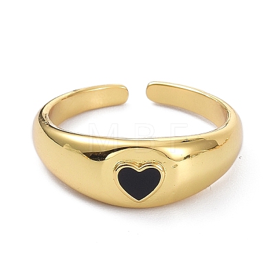 Real 18K Gold Plated Heart Open Cuff Rings KK-C224-09G-1