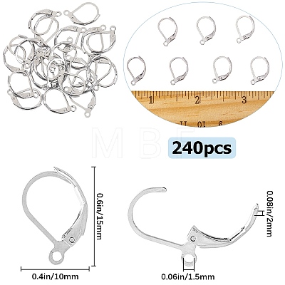 SOFPLATE 304 Stainless Steel Leverback Earring Findings STAS-SP0001-01B-1