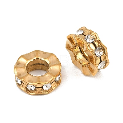 304 Stainless Steel Rhinestone European Beads RB-CBA72D5-01G-1