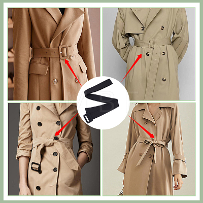 1Pc Cloth Waist Belts with Alloy Buckles for Coat AJEW-GF0015-07C-1