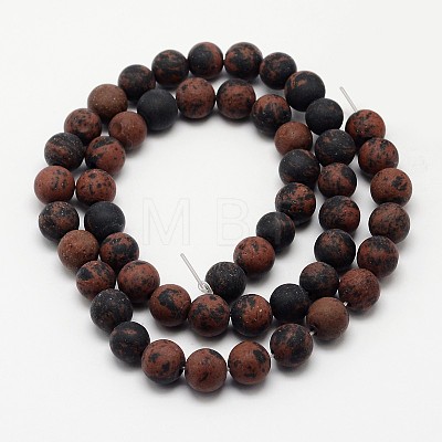 Natural Mahogany Obsidian Beads Strands G-D681-6mm-1