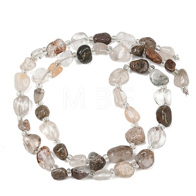 Natural Green Lodolite Quartz/Garden Quartz/Green Phantom Quartz Beads Strands GG-CBA3A44-C05-01-1