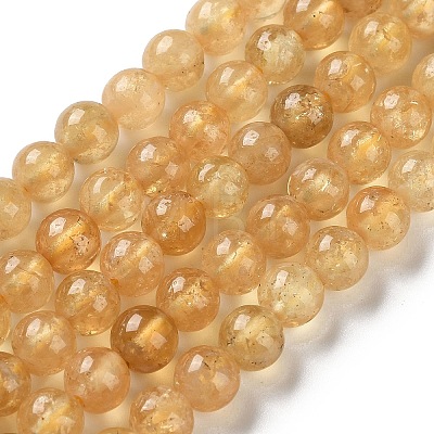 Natural Yellow Garnet Beads Strands G-Z129-C01-6mm-03-1