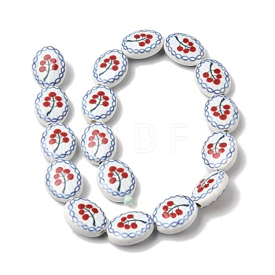 Hand Painted Oval Porcelain Beads PR-CBA03B0-01B-1
