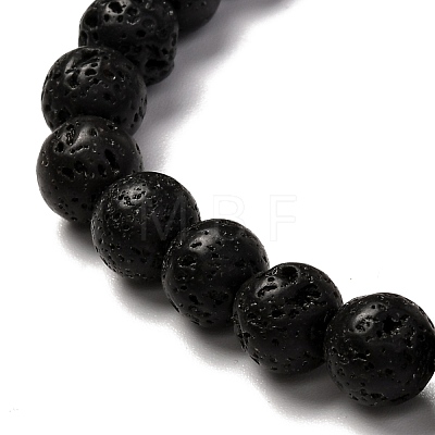 Natural Lava Rock & Howlite Aromatherapy Anxiety Essential Oil Diffuser Bracelets Set for Men Women BJEW-JB06729-1