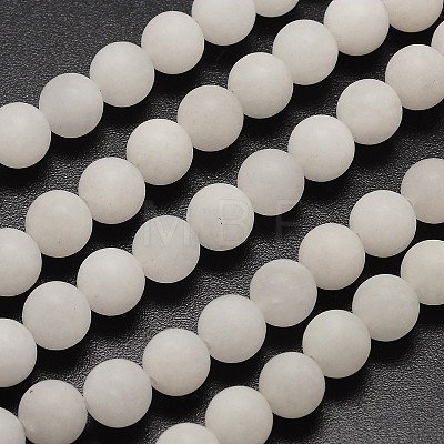 Natural White Jade Beads Strands G-D671-6mm-1