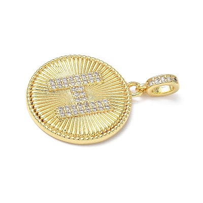 Brass Micro Pave Clear Cubic Zirconia Pendants KK-L253-17G-H-1