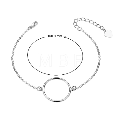 SHEGRACE Simple Design Rhodium Plated 925 Sterling Silver Bracelet JB227A-1