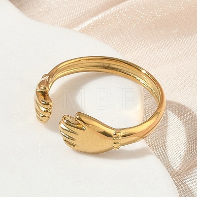 304 Stainless Steel Cuff Open Rings for Women RJEW-L341-05B-G-1