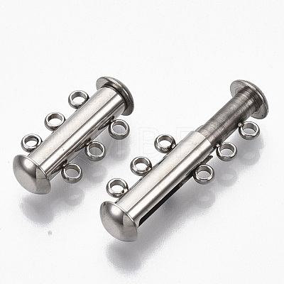 304 Stainless Steel Slide Lock Clasps STAS-S079-158P-1