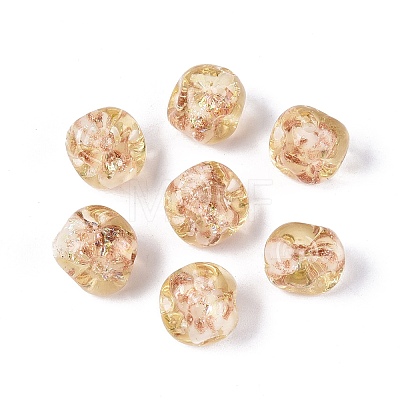 Handmade Gold Sand Lampwork Beads LAMP-Q039-03A-1