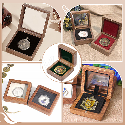 Wooden Badge Packing Magnetic Boxes CON-WH0085-229A-1