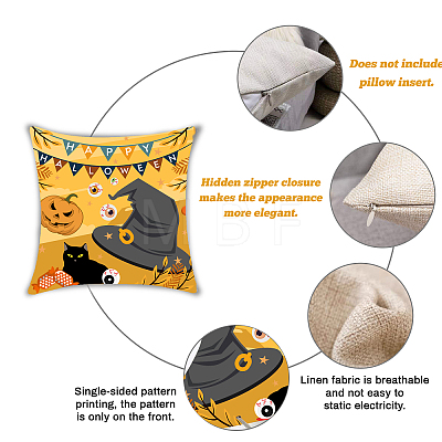Burlap Customization Pillow Covers Set AJEW-WH0124-016-1