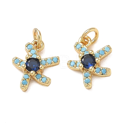 Ocean Brass Micro Pave Blue Cubic Zirconia Pendants CU-CBAF3CF-02H-03-1