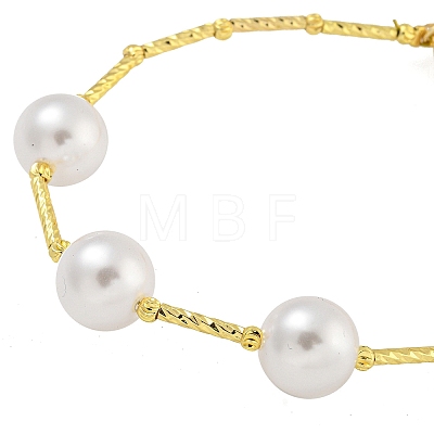 Rack Plating Brass Round Beaded Bracelets for Women BJEW-B106-24G-1