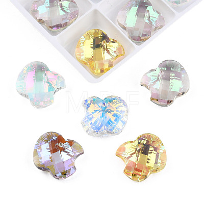 96Pcs Electroplated Transparent Glass Charms EGLA-N006-071-1