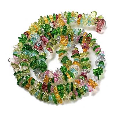 Transparent Crackle Glass Beads Strands GLAA-U004-01D-1