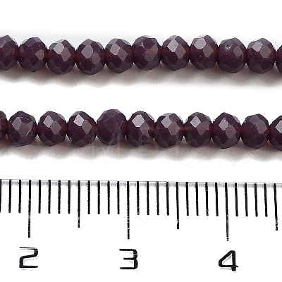 Opaque Solid Color Crystal Glass Rondelle Beads Strands EGLA-F049A-08-1