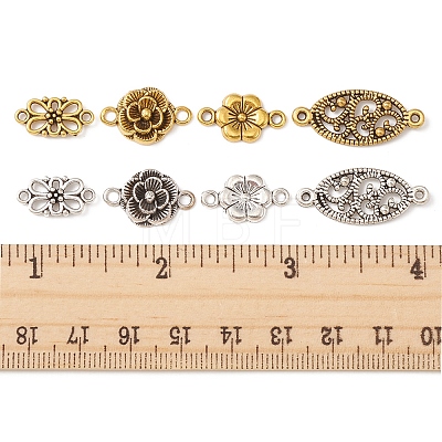 48Pcs 8 Style Tibetan Style Alloy  Connector Charms FIND-FS0001-69-1