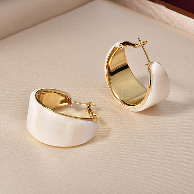 Brass & Acrylic Hoop Earrings FS-WG659A8-04-1