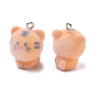 Flocking Opaque Resin Pendants RESI-F064-A24-1