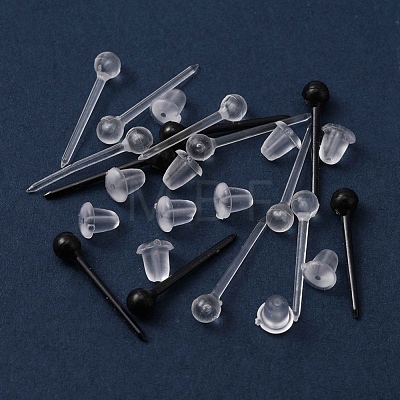 200Pcs 2 Colors Eco-Friendly Plastic Stud Earring Findings KY-YW0001-19-1