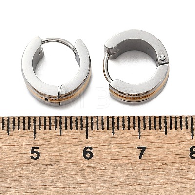 304 Stainless Steel Polishing Effect Hoop Earrings EJEW-M001-36GP-A-1