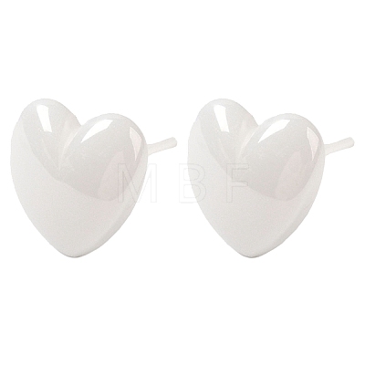 Hypoallergenic Bioceramics Zirconia Ceramic Heart Stud Earrings EJEW-C065-02-1