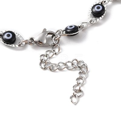 Evil Eye Plastic Link Chain Necklace NJEW-H169-03P-04-1