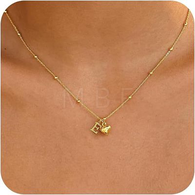 Brass Initial and Heart Pendant Necklaces for Women FS-WG01F32-05-1