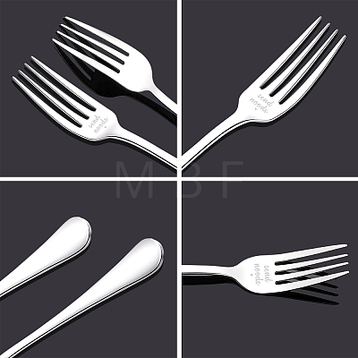 Globleland 1 Set 2Pcs 304 Stainless Steel Fork AJEW-GL0001-19-057-1