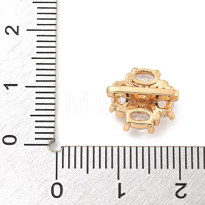 Brass Pave Clear Cubic Zirconia Slide Charms KK-Z072-13G-01-1