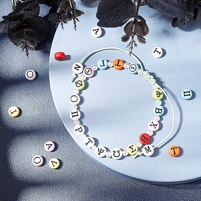 DIY Greek Alphabet Bead Stretch Bracelets Making Kits DIY-CA0001-26-1