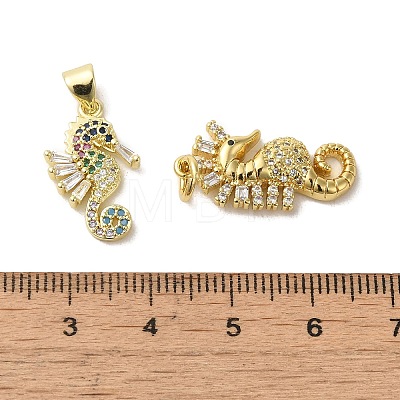 Brass Micro Pave Cubic Zirconia Pendants KK-R162-046G-1