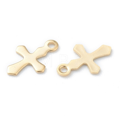 304 Stainless Steel Tiny Cross Charms STAS-H149-01G-1