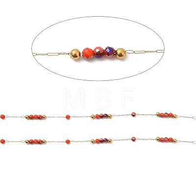Brass Handmade Beaded Chains CHC-P011-A03-G-1
